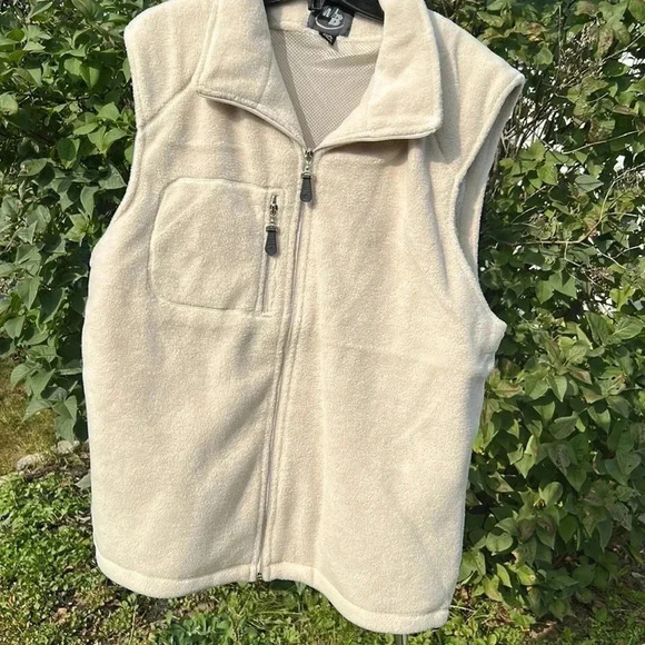 Vtg,NWOT,heavy Fleece zip up Vest men,unisex,Cream sportsman,fisherman,L & XL - Picture 7 of 15